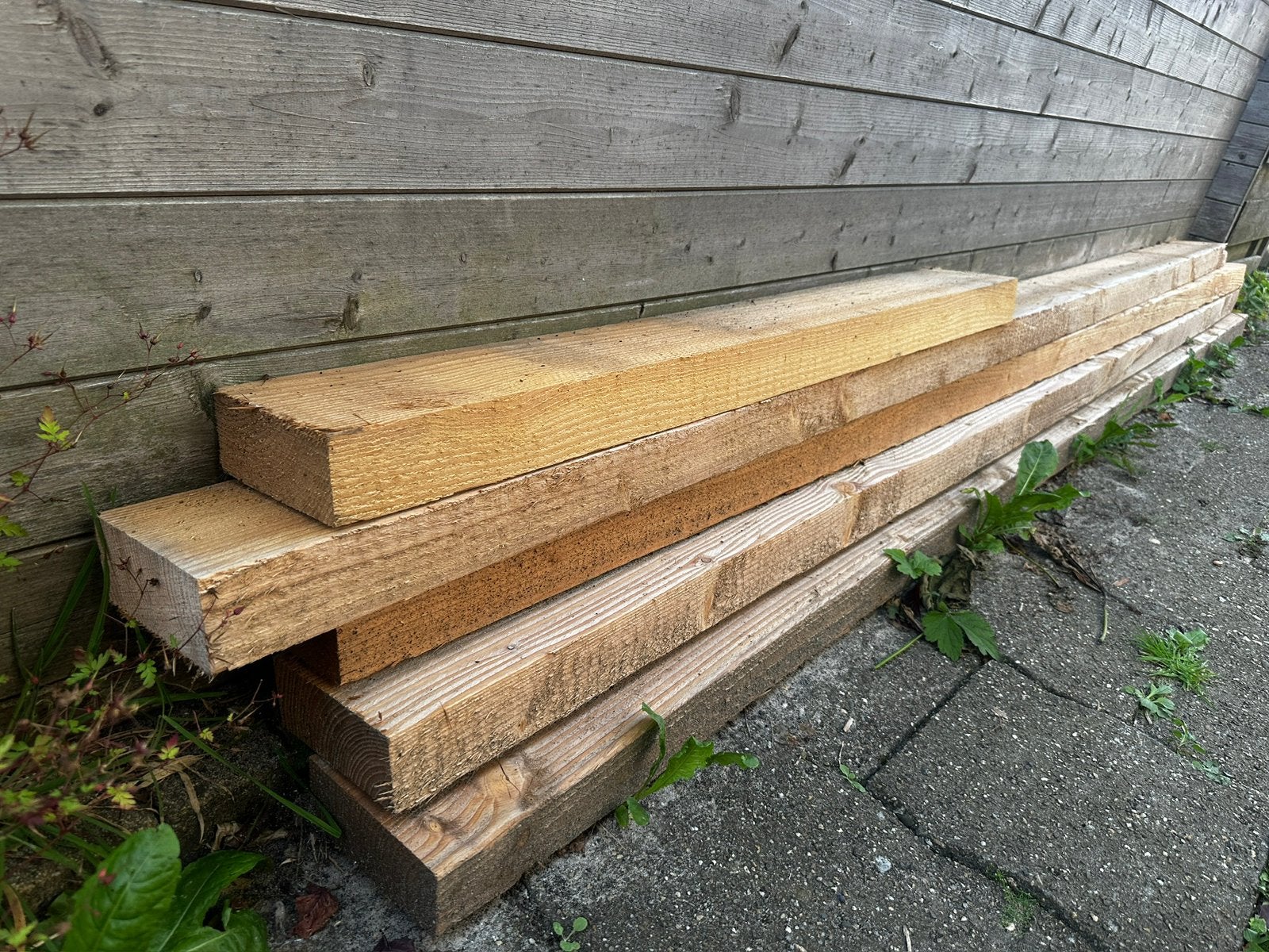 Douglas fijnbezaagd 63 x 150 balken, Doe-het-zelf en Verbouw, Hout en Planken, Ophalen, Zo goed als nieuw, Balk, Overige houtsoorten