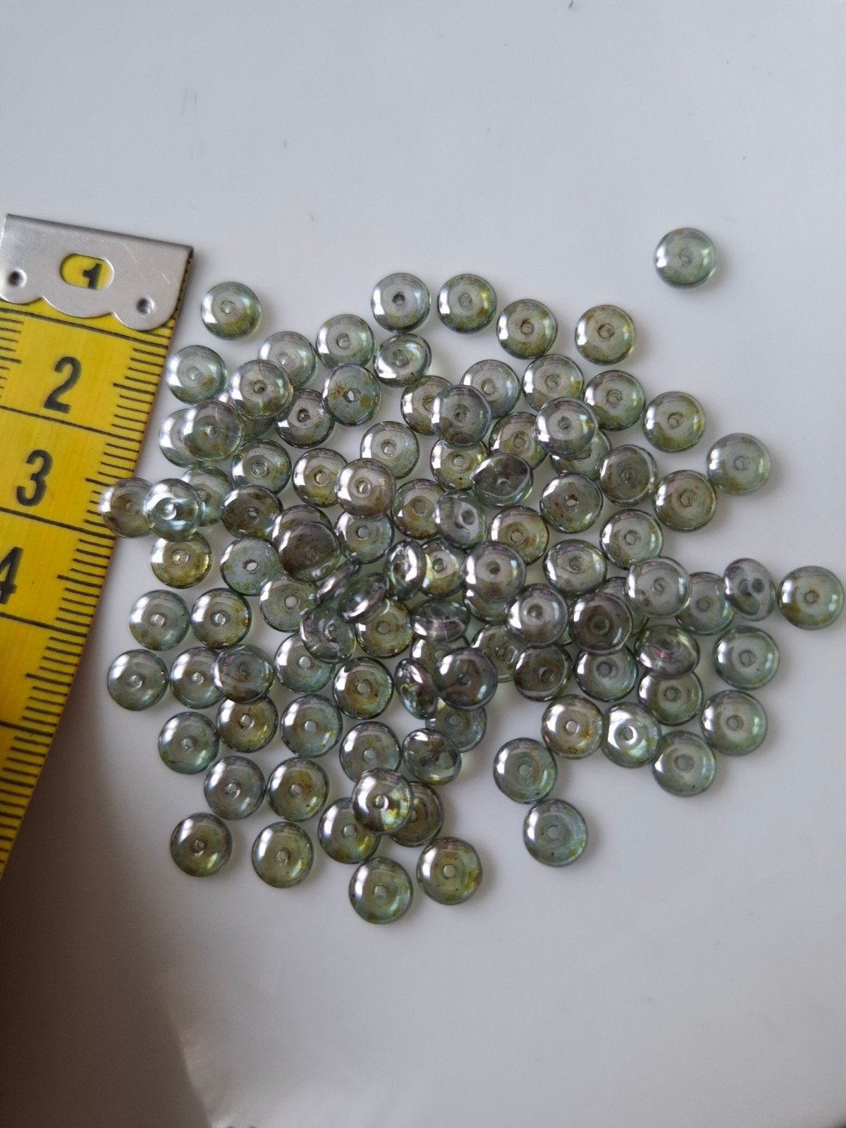 5/6 mm rondellen glaskralen groen transparant kralen partij, Kraal, -, -, Nieuw