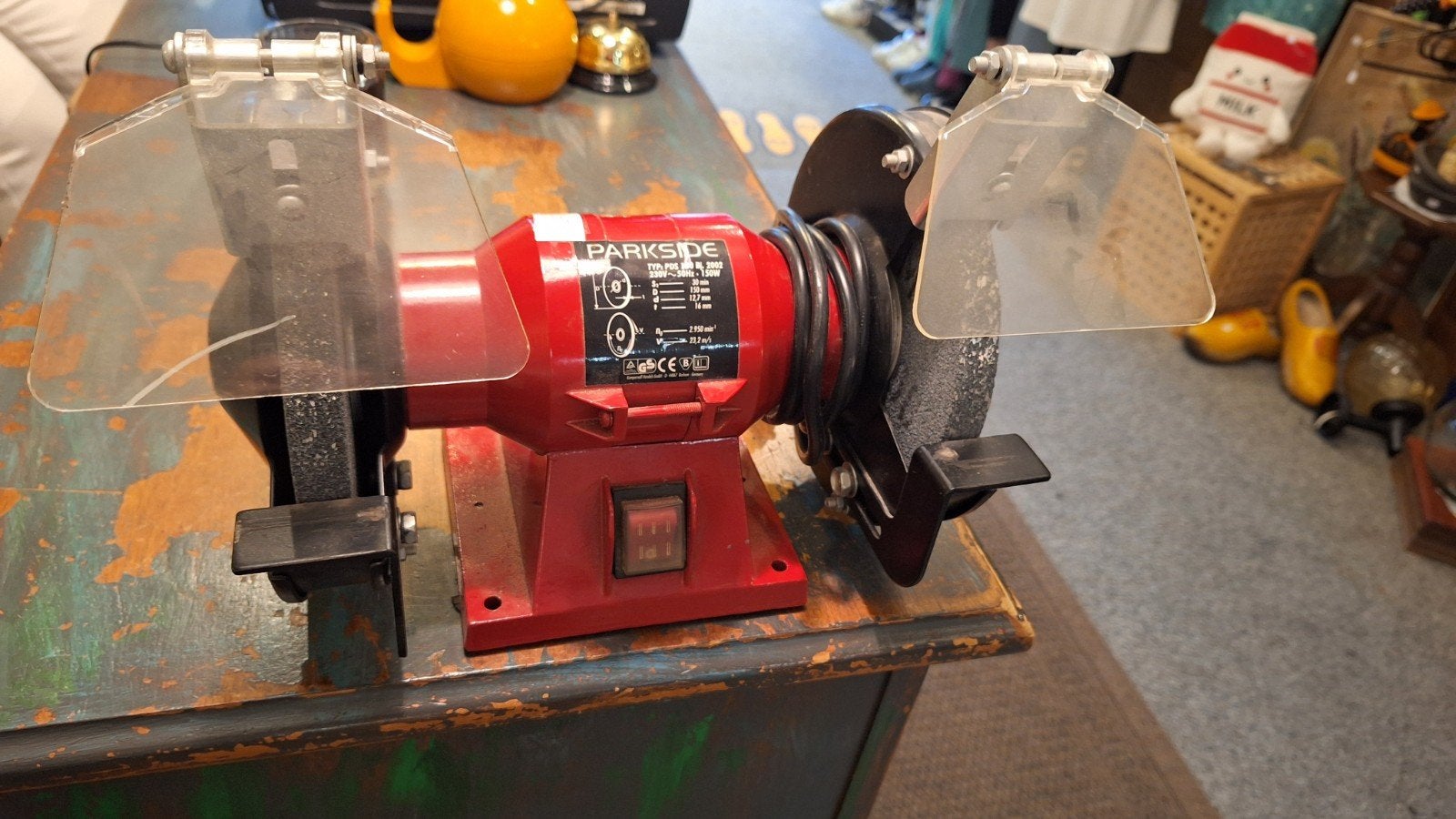 Parkside PDS 200 Dubbele Tafelslijpmachine, Ophalen, Minder dan 700 watt, Werkbankslijpmachine
