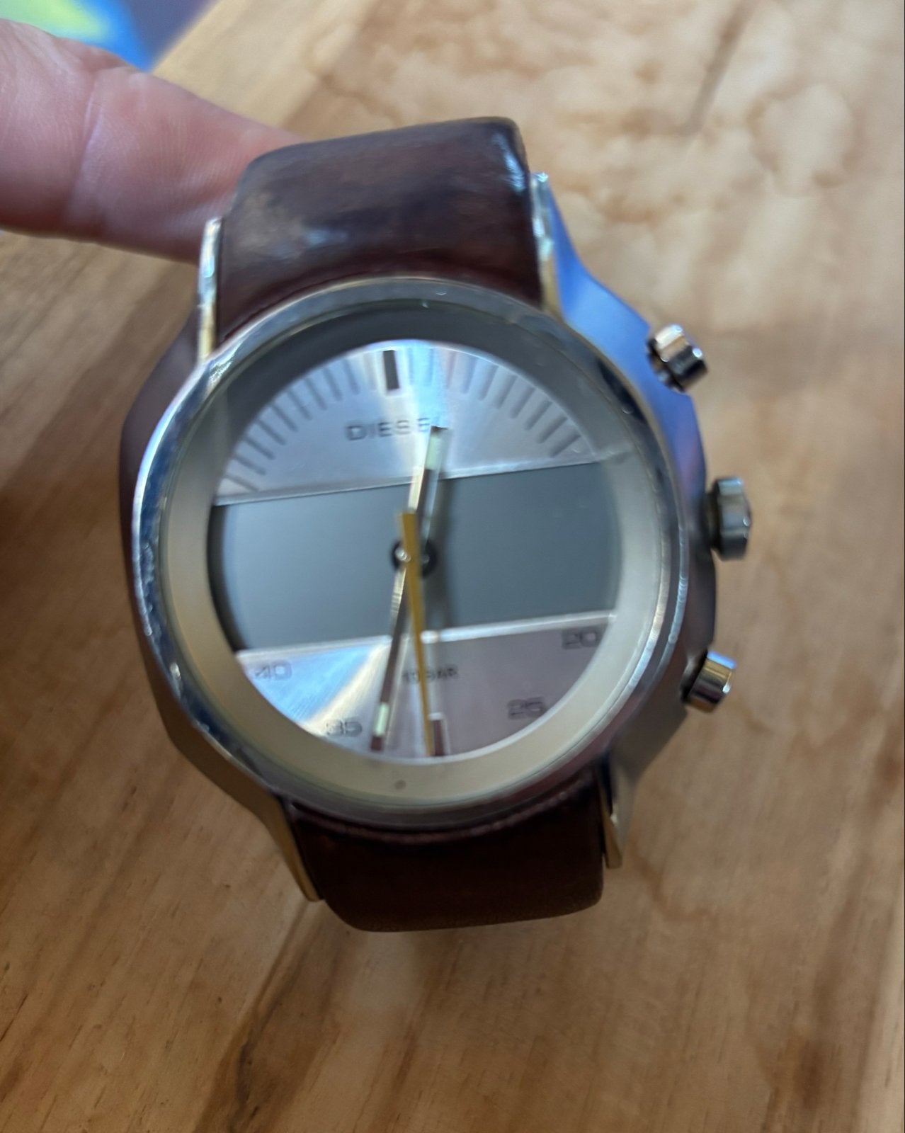 Diesel horloge DZ-4038 met leren bandje, Staal, Polshorloge, Ophalen, Overige merken