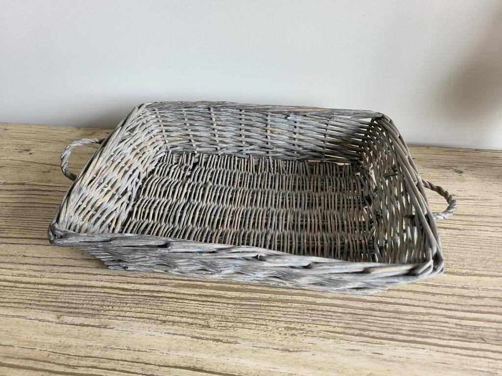 Landelijk rieten mand - Decoratieve opberger, Mand, Vierkant, Ophalen of Verzenden, Zo goed als nieuw