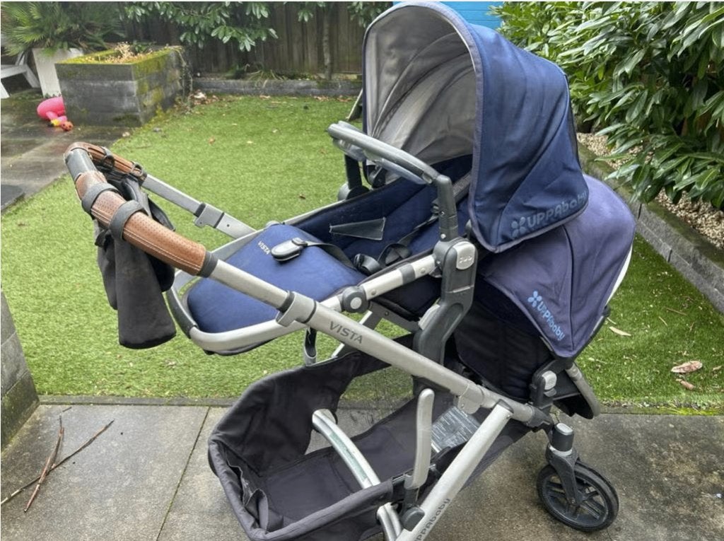 Duo wandelwagen Uppababy Vista + enorm veel accesoires., Ophalen, Gebruikt, Overige merken
