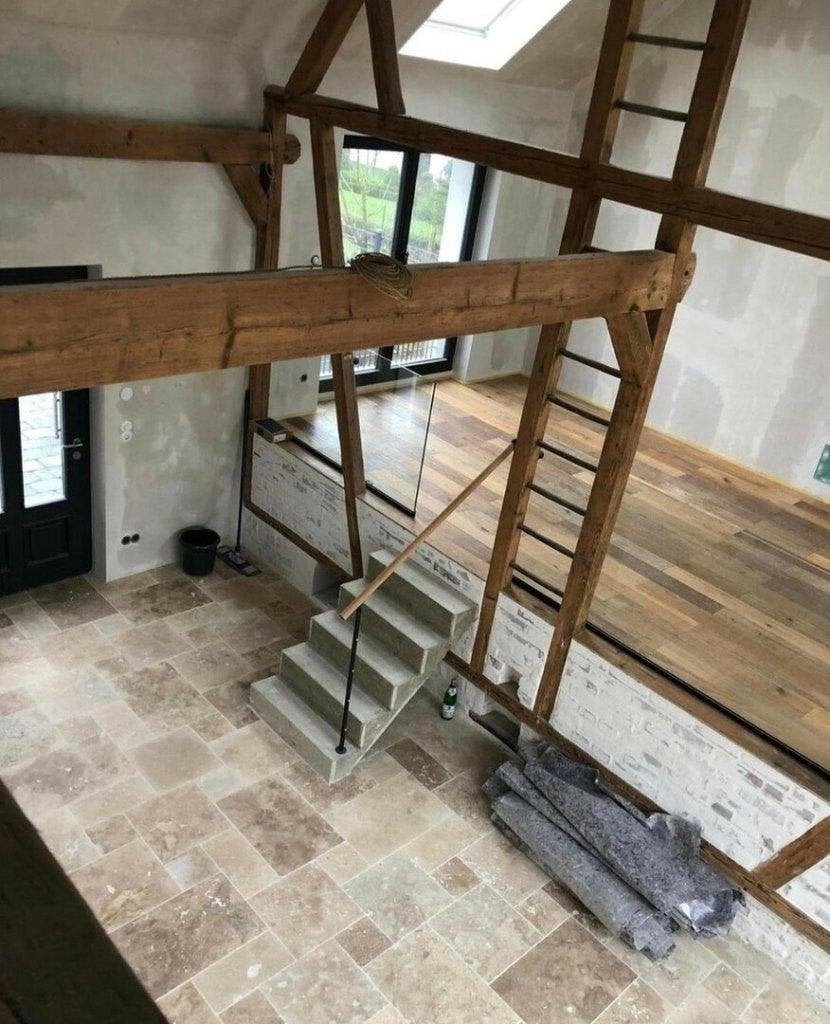VEROUDERDE TRAVERTIN TEGELS ROMAANS VERBAND, Huis en Inrichting, Ophalen, Nieuw, 75 m² of meer, Overige typen