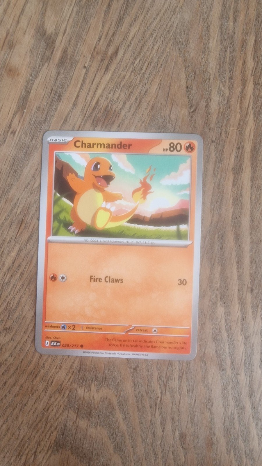 Charmander 020/217 Pokémon Kaart - Basic 80 HP, Ophalen of Verzenden, Zo goed als nieuw