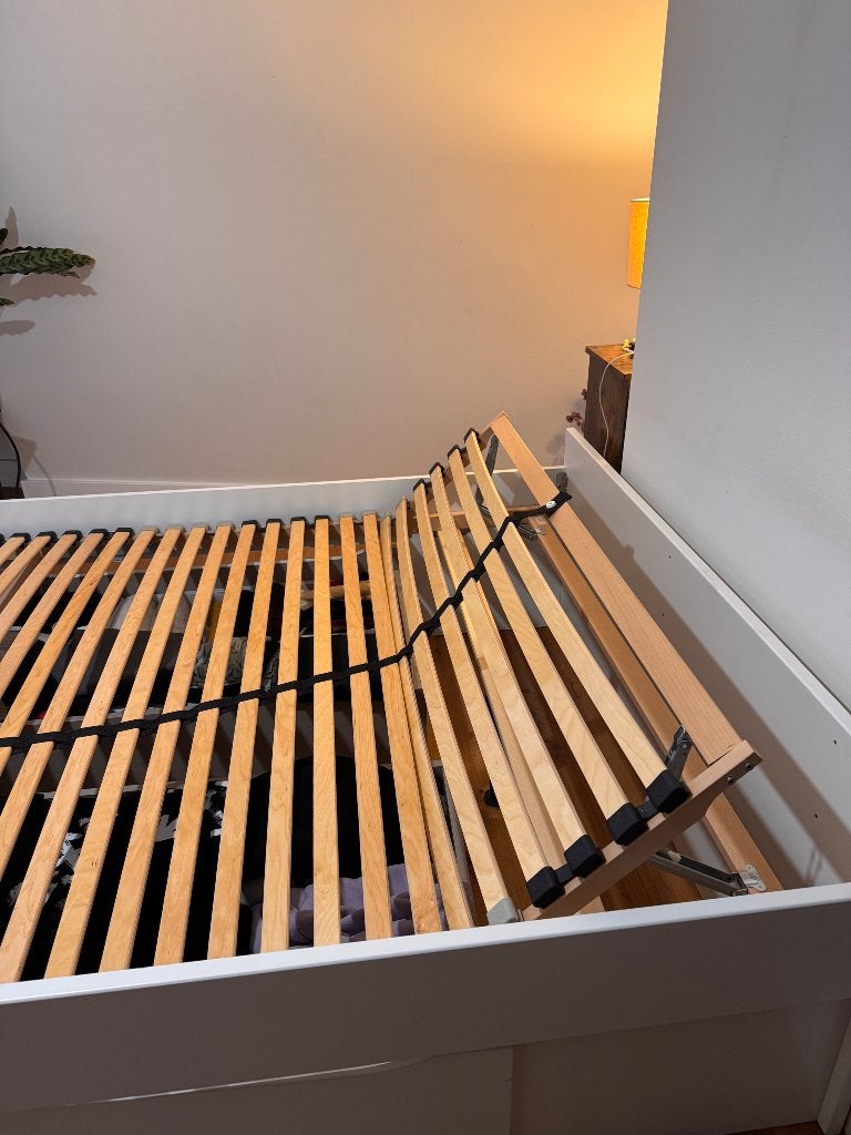 140cm Lattenbodem en matras van Beterbed, Ophalen, Tweepersoons, 140 cm, Zo goed als nieuw