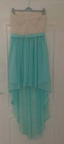 nieuwe strapless galajurk cocktailjurk high low 42, Blauw, Maat 42/44 (L), Nieuw, Cocktailjurk