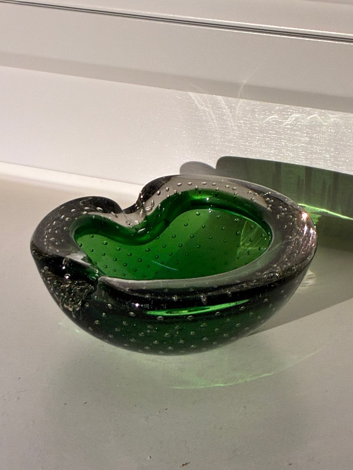 Zeldzame Groene Leerdam Glazen Asbak – Andries Dirk Copier, Antiek en Kunst, Antiek | Glas en Kristal, Ophalen of Verzenden