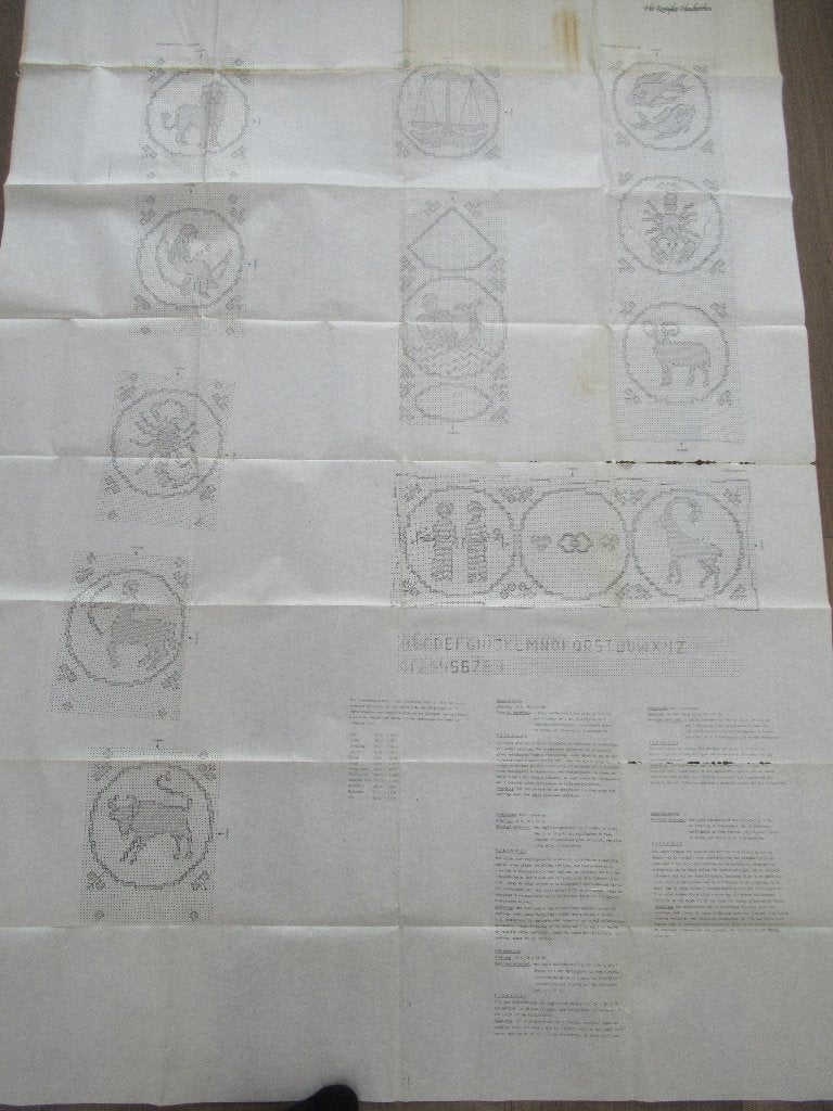 Borduurpatroon sterrenbeelden ( jaren 80), Ophalen of Verzenden, Gebruikt, Handborduren, Patroon