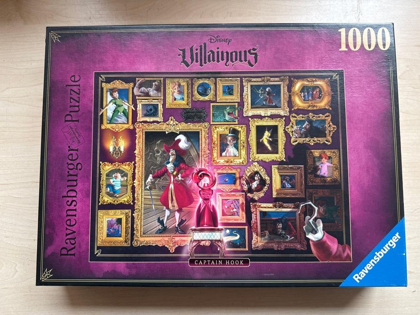 Ravensburger Disney Villains Kapitein Haak Legpuzzel 1000 st, Ophalen of Verzenden, 500 t/m 1500 stukjes, Zo goed als nieuw, Legpuzzel