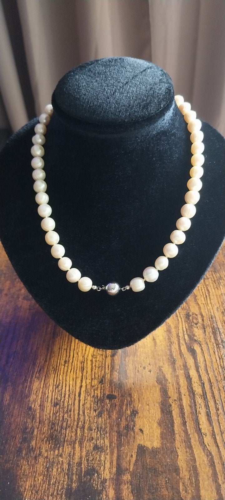 parel ketting met zilver slot, Ophalen, Zilver