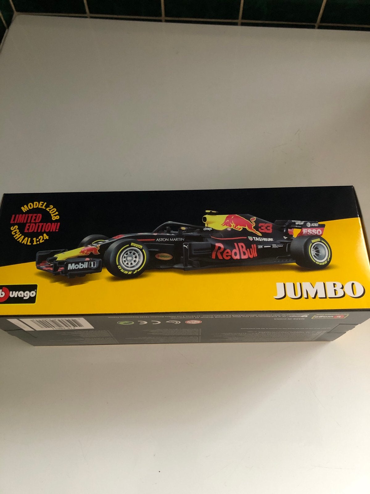 Bburago Red Bull Racing RB14 1:24 Max Verstappen Jumbo, Hobby en Vrije tijd, Modelauto's | 1:32, Nieuw, Auto, Overige merken, Ophalen