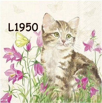 Servetten decoupage/bullet journal - Kat L1950, Verzenden, Nieuw