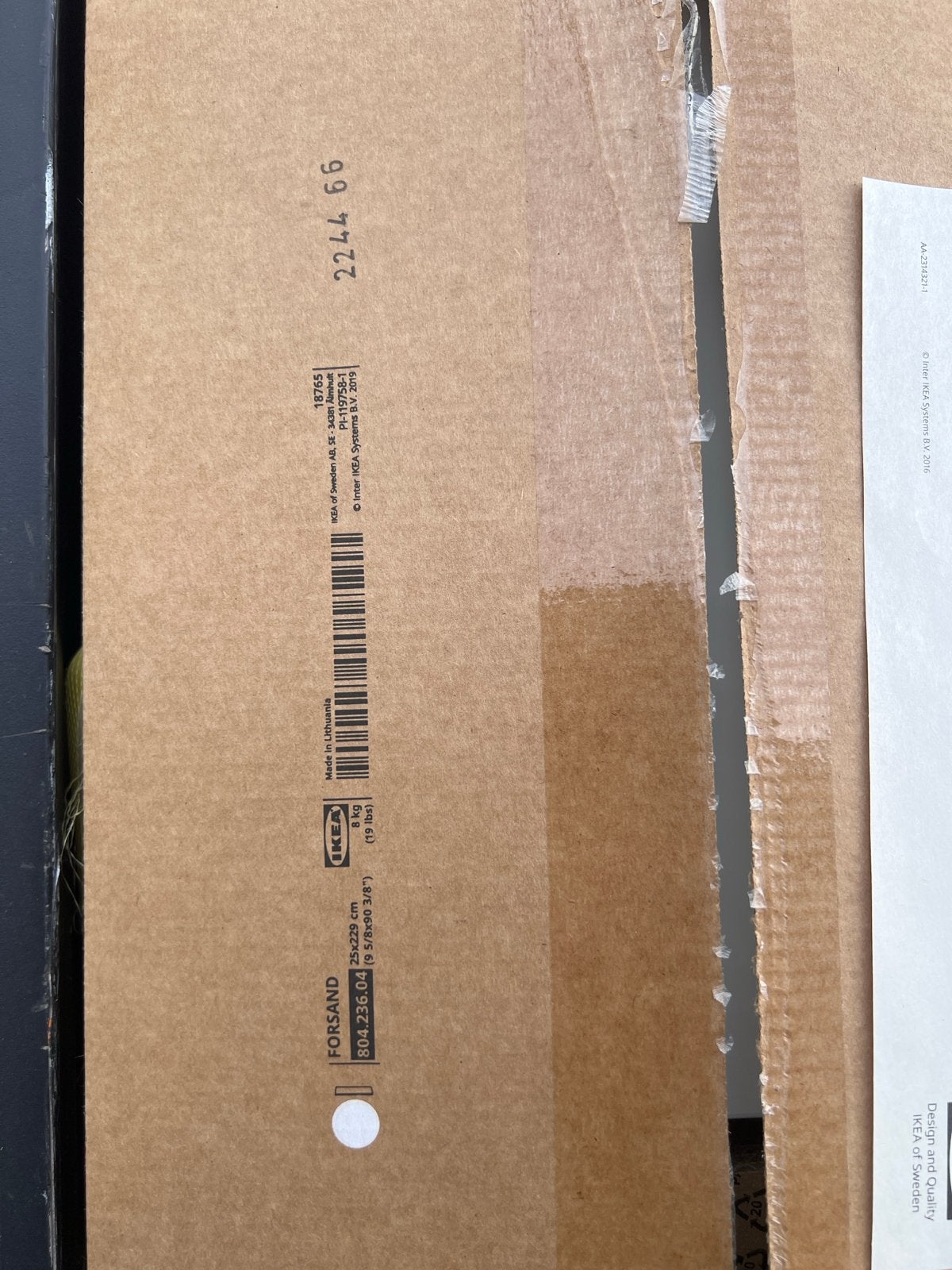 IKEA Forsand Pax kastdeur 25x229 cm (3 stuks), Ophalen, Minder dan 50 cm, 200 cm of meer, Nieuw