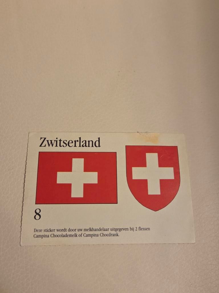 6487 Vintage Campina Zwitserland Sticker - Zeldzaam!, Verzamelen, Stickers, Ophalen of Verzenden, Gebruikt, Overige typen