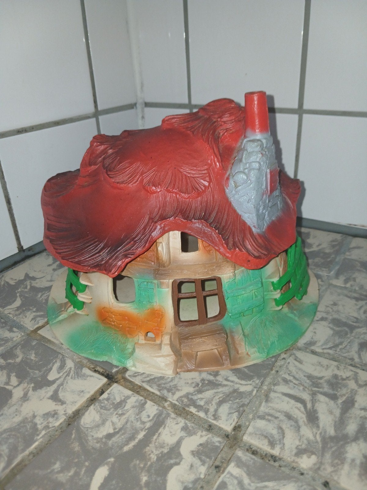 vintage smurfen huisje - Rood dak, Verzamelen, Ophalen of Verzenden, Gebruikt