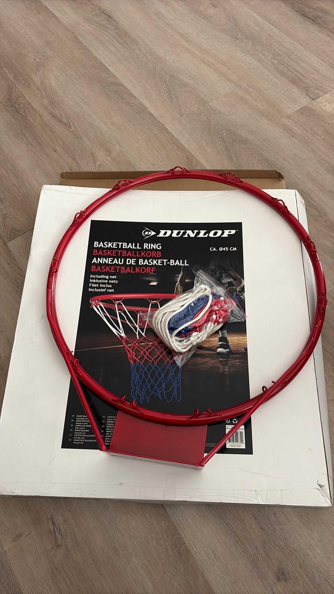 Dunlop Basketbalring met net - ca. 45 cm, Sport en Fitness, Ophalen of Verzenden, Nieuw, Ring, Bord of Paal
