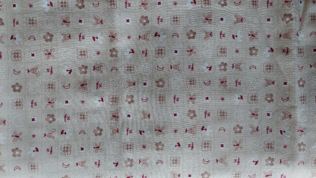 Quilt/quiltstoffen 1 lap beige babyfiguren oa beer nr9 €7,50, 120 cm of meer, Beige, Ophalen of Verzenden, Katoen