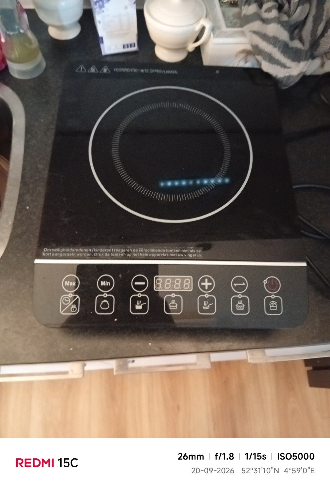 Quigg Inductiekookplaat 2000W - Zo goed als nieuw, Witgoed en Apparatuur, Ophalen, 3 kookzones of minder, Zo goed als nieuw, Inductie