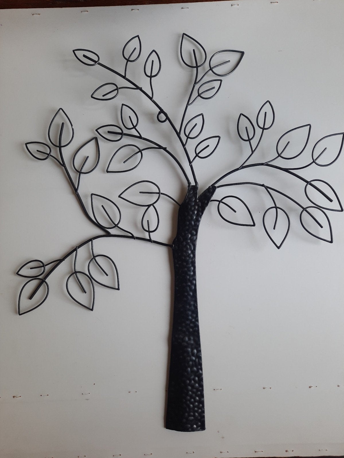 metalen wanddecoratie 'boom', Metaal, Wandsculptuur, 46 cm, Zwart
