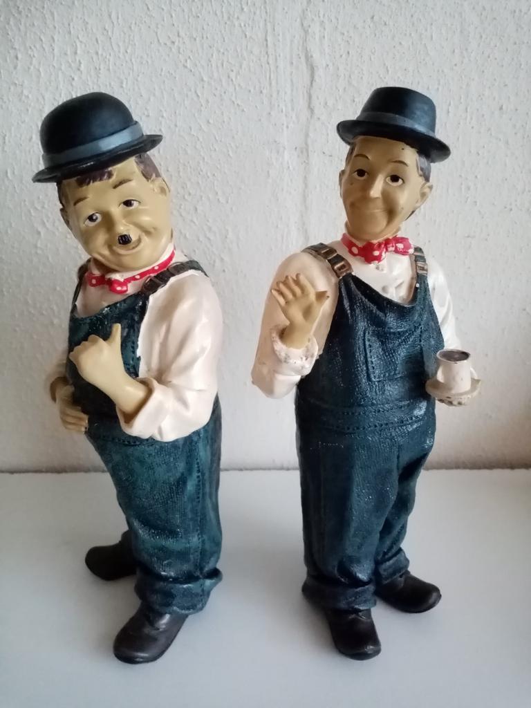 Laurel & Hardy stenen beeldjes, Ophalen of Verzenden, Zo goed als nieuw, Overige typen