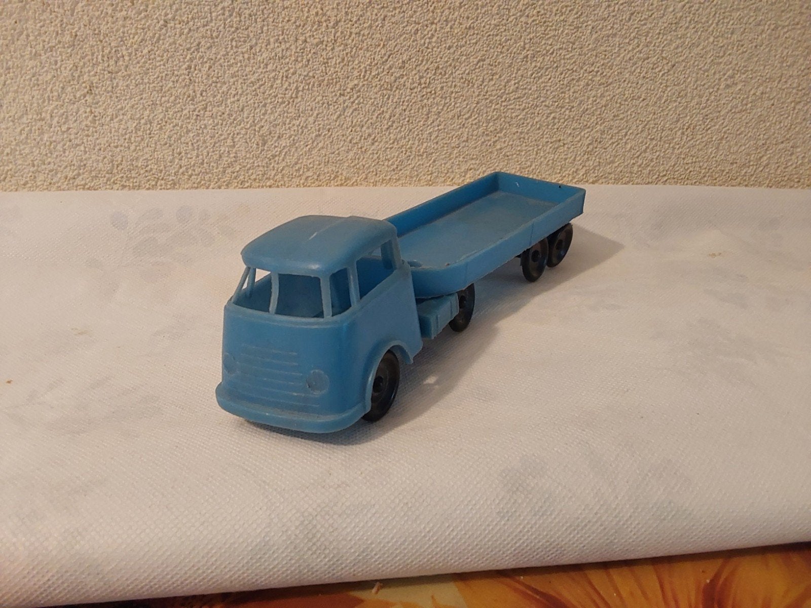 Vintage plastic vrachtwagen met oplegger DAF ? Jaren 50/60, Ophalen of Verzenden, Gebruikt, Bus of Vrachtwagen