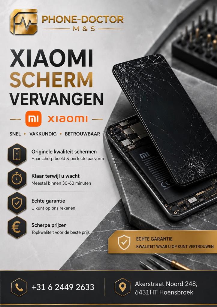 Xiaomi scherm kapot?, Ophalen of Verzenden, Zo goed als nieuw, Phone Doctor M&S, Desktop