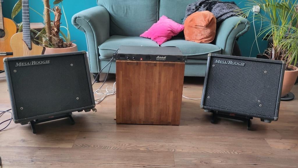 Gitaarset Marshall stereo top met set mesa boogie speakers, Muziek en Instrumenten, Ophalen, Gebruikt, Gitaar, 100 watt of meer