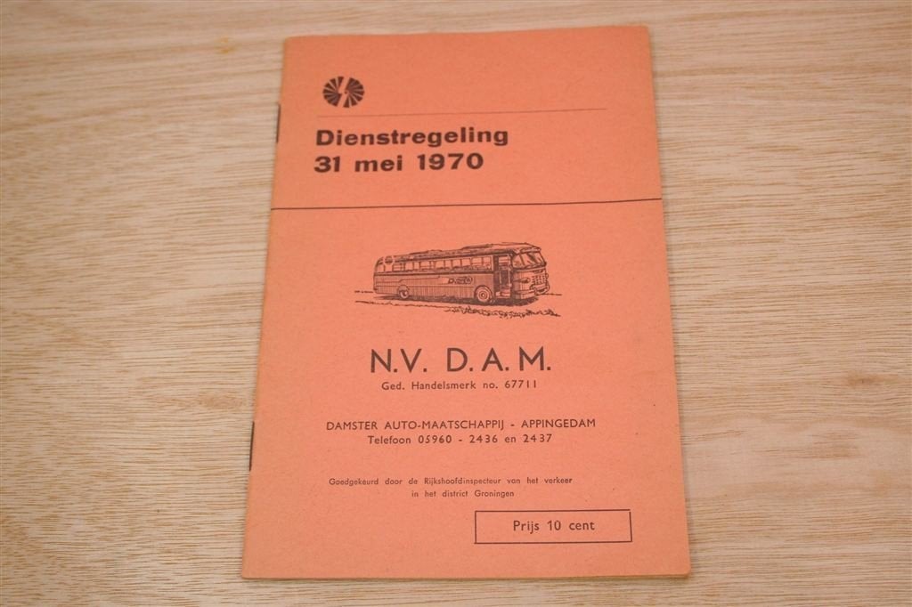Dienstregeling 31 Mei 1970 — Damster Auto Maatschappij, Ophalen of Verzenden, Gelezen