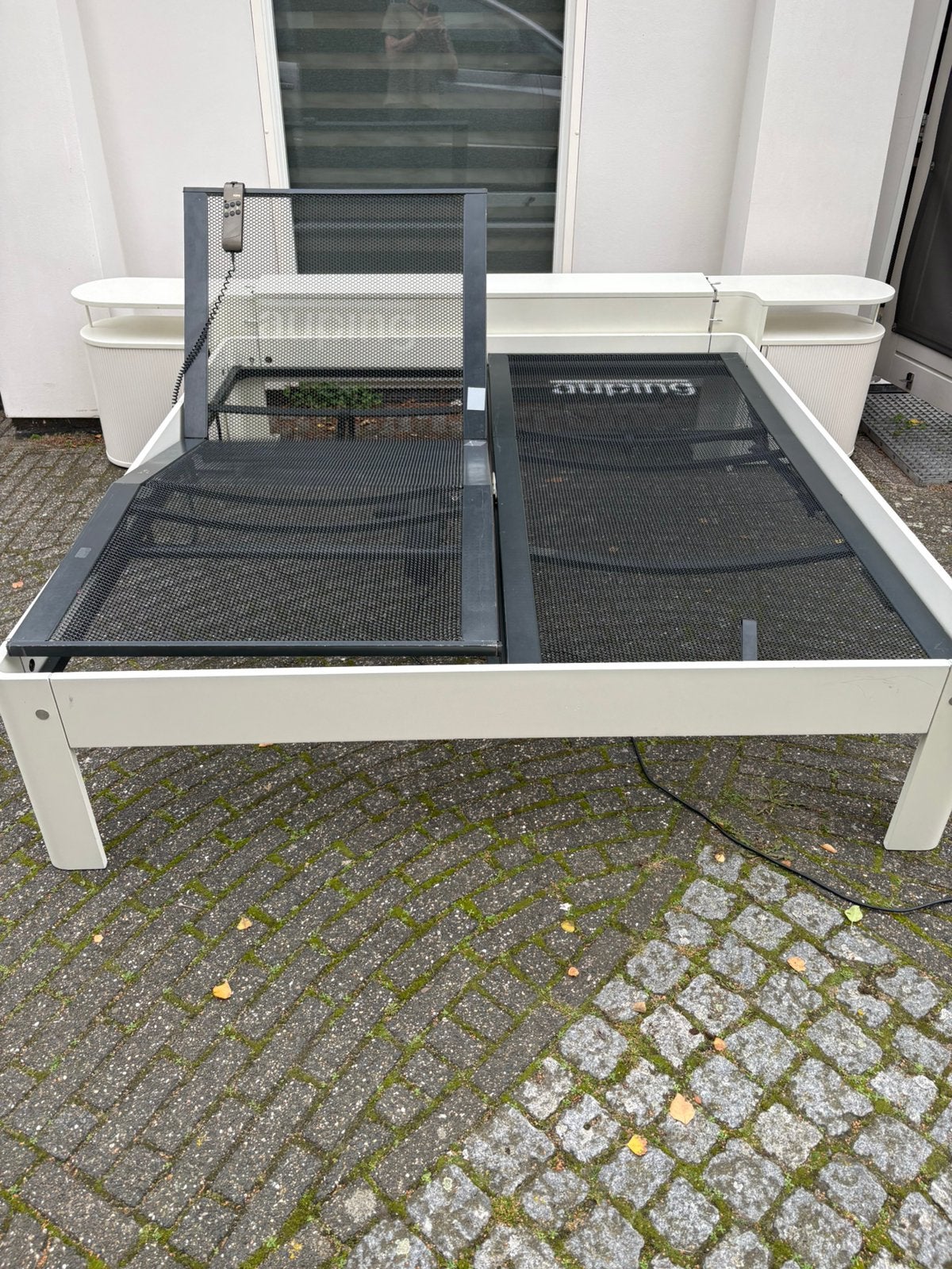 Te koop Senioren  Auping  Auronde 180x200 48 cm hoog  wit, Ophalen, Gebruikt, Wit, 180 cm