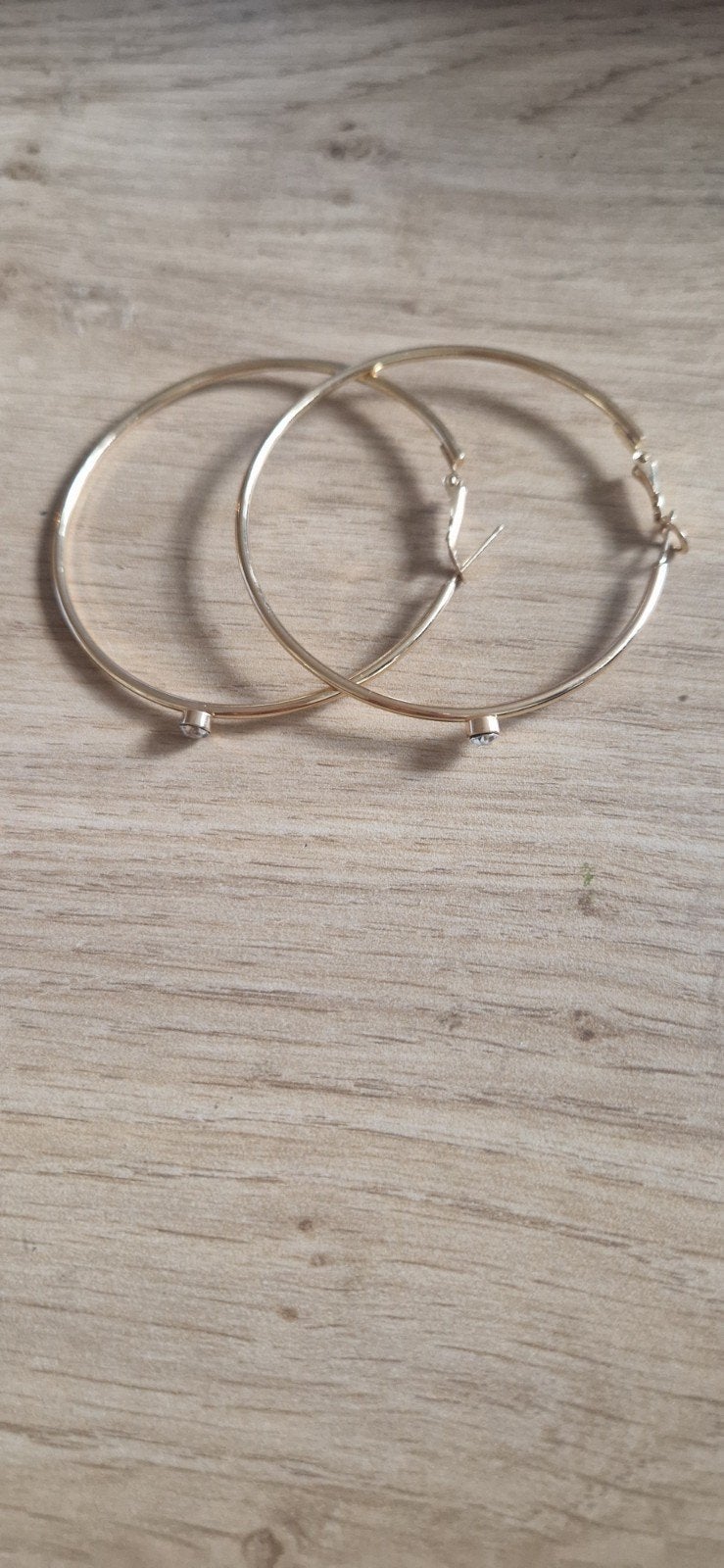 Gouden Oorbellen met Strass, Sieraden, Tassen en Uiterlijk, Oorbellen, Overige materialen, Ophalen of Verzenden, Goud, Met strass