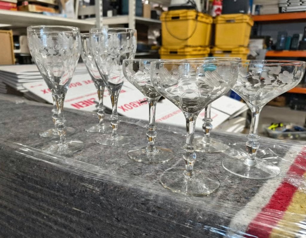 Vintage 4 wijnglazen / 4 Champagne glazen, Ophalen