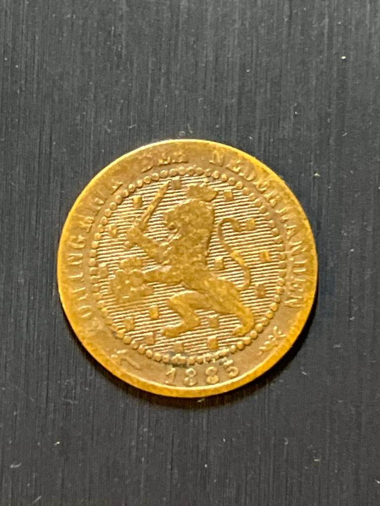 Zeldzame Nederlandse 1 Cent Munt uit 1883 - Koning Willem II, Ophalen of Verzenden, Koning Willem III, 1 cent, Losse munt