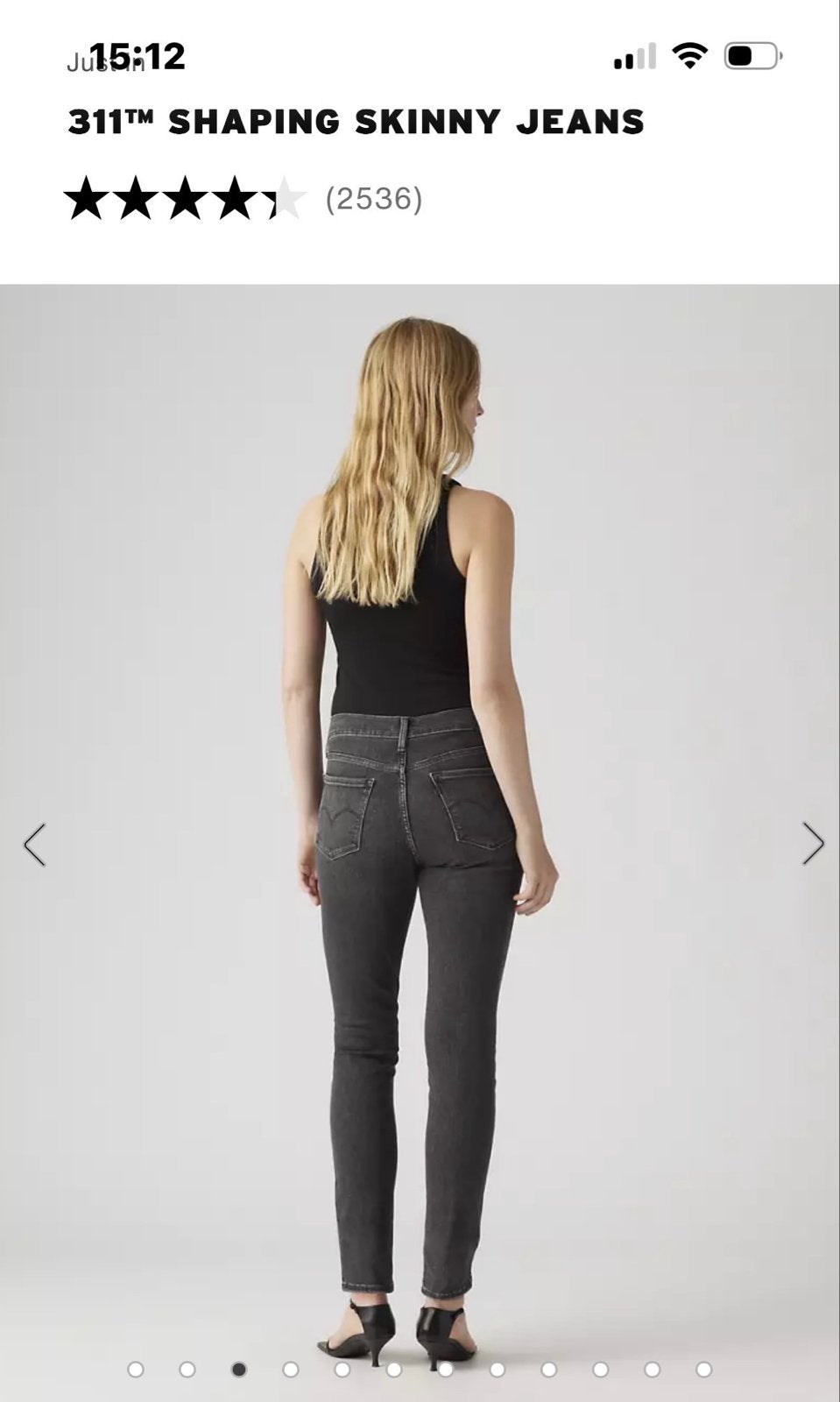 Levi's 311 Shaping Skinny Jeans - Donkergrijs W27/L32, Ophalen of Verzenden, Nieuw, Grijs, W27 (confectie 34) of kleiner