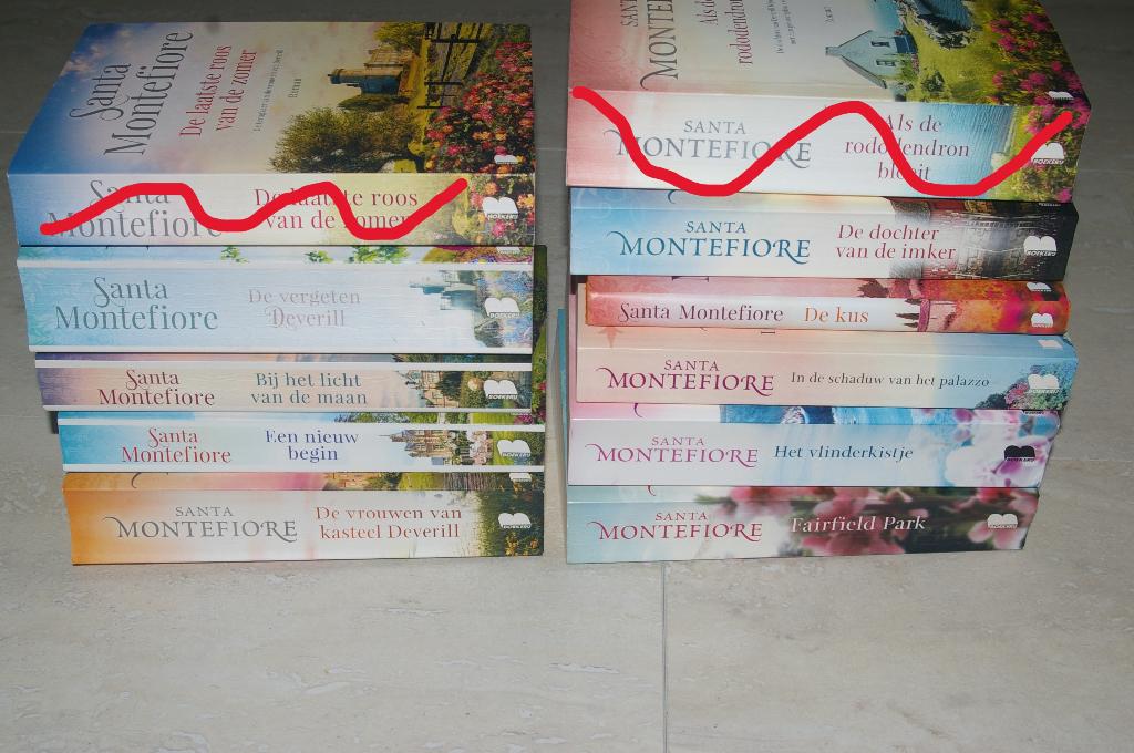 Santa Montefiore Romans 9 stuks Z.g.a.n., Ophalen of Verzenden, Zo goed als nieuw, Santa Montefiore
