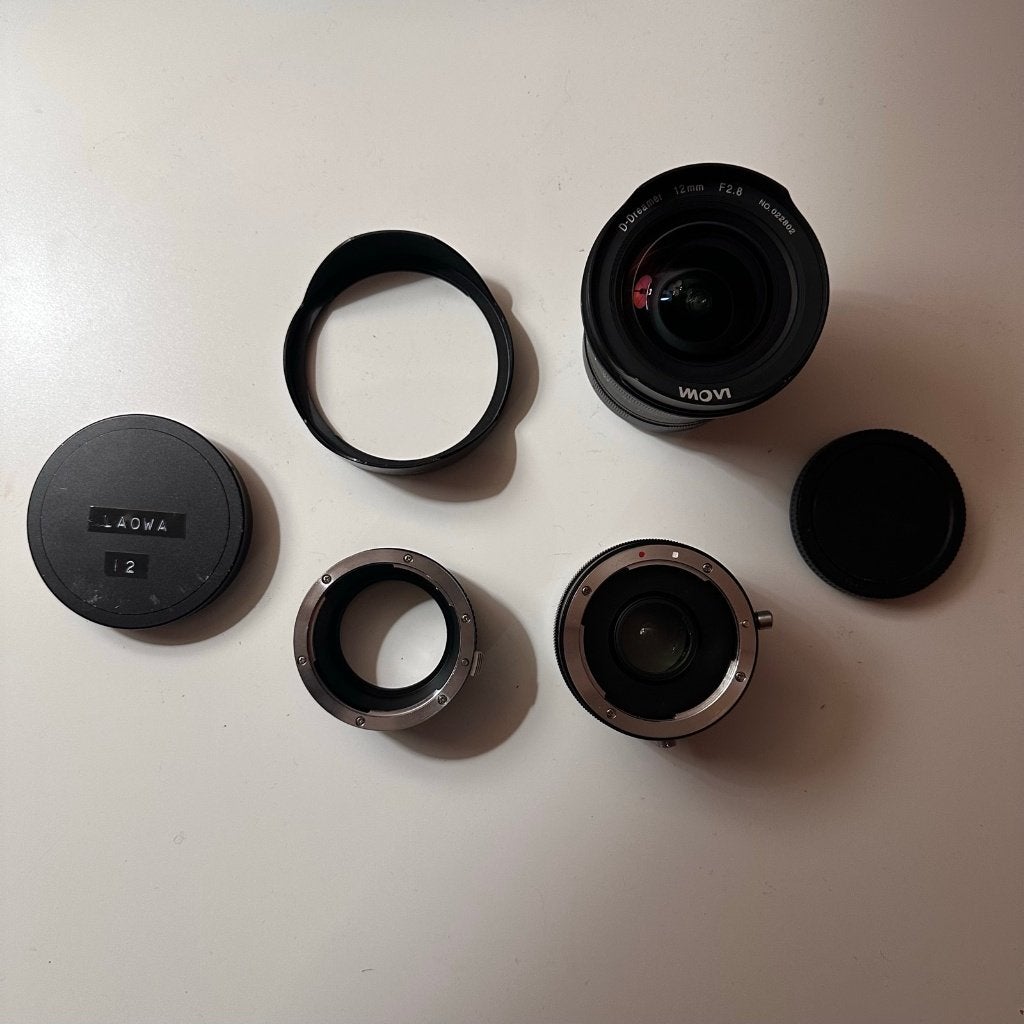 Laowa 12mm f/2.8 Zero-D + Magic Shift Converter voor Sony E, Overige merken, Gebruikt, 12 mm, Handmatige focus