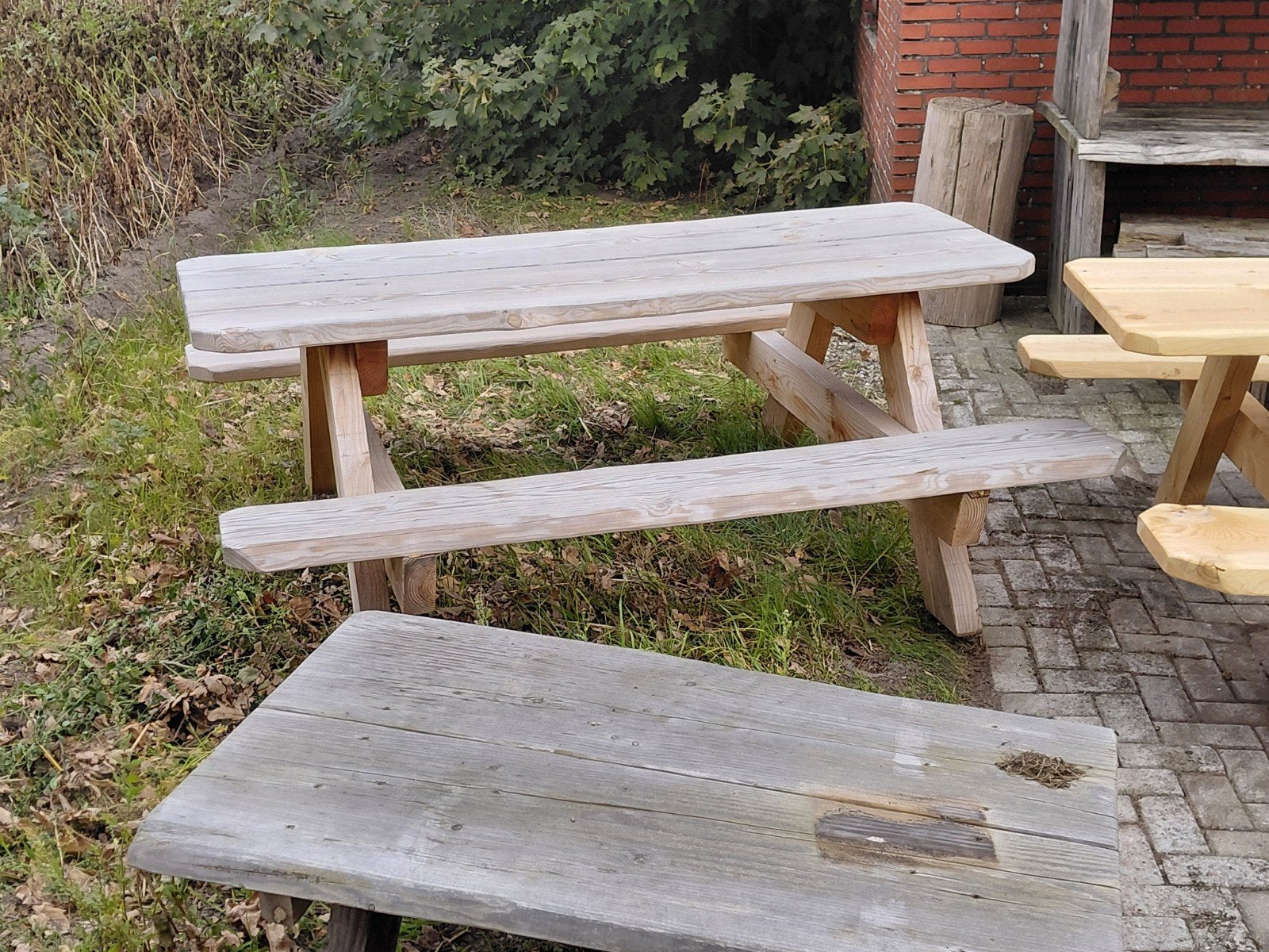 Showmodel picknickbank 2m - Verkleurd, nu €375!, Ophalen, Nieuw, Rechthoekig, Hout