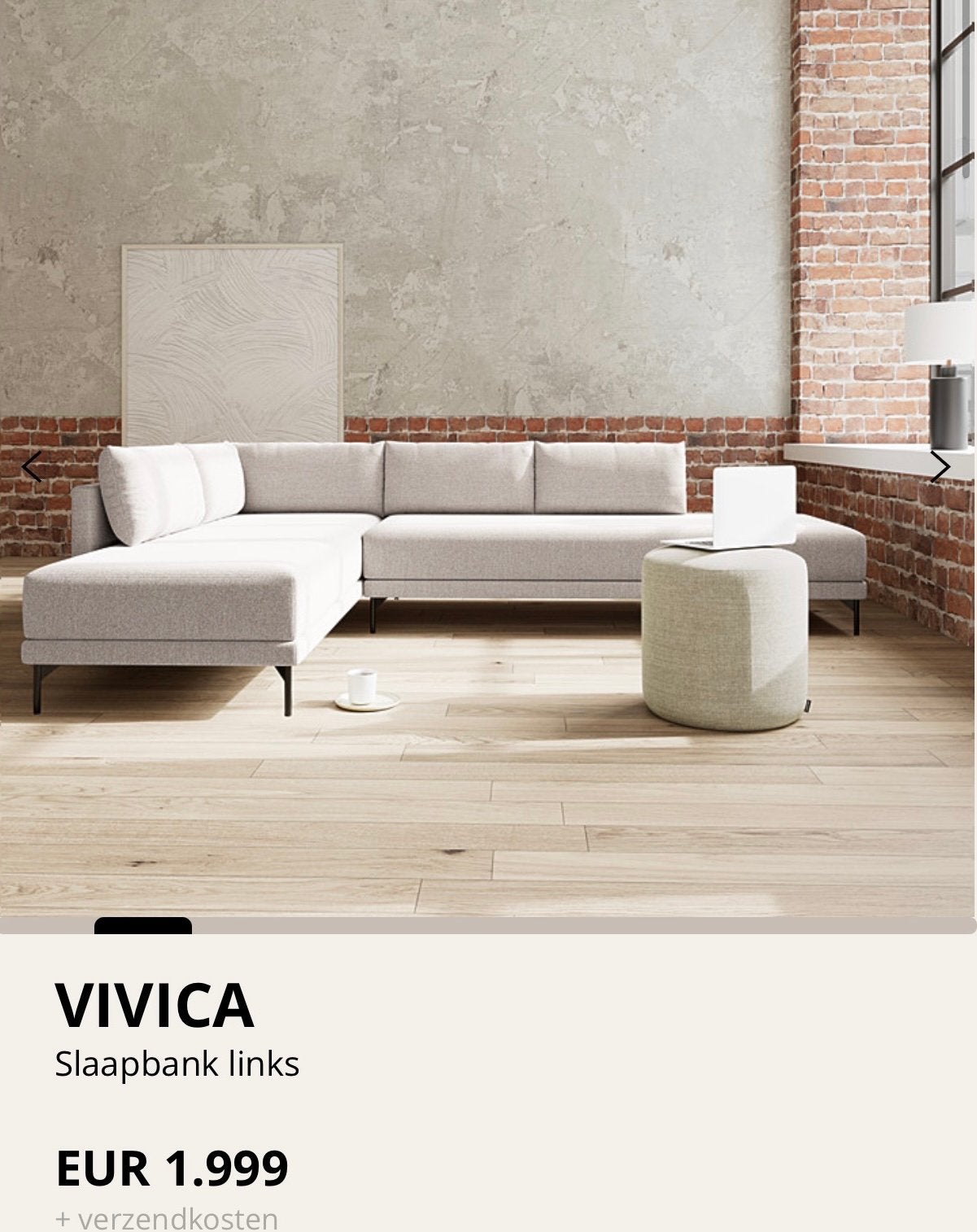Sofacompany Vivica Sofa Bed + FREE €169 Pouf, Ophalen, Bruin, 210 cm, Tweepersoons