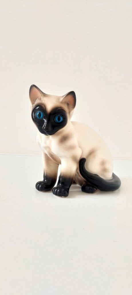 Vintage Vaga International Siamese kat porselein 14 cm, Verzamelen, Beelden en Beeldjes, Ophalen of Verzenden, Zo goed als nieuw