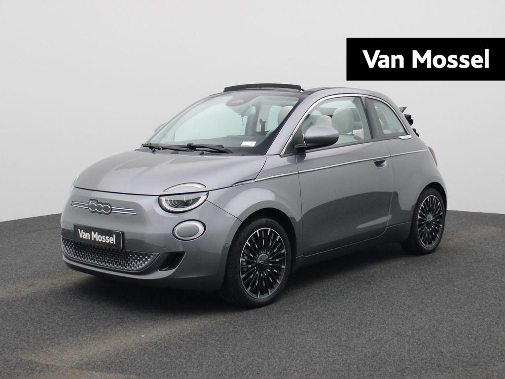 Fiat 500C 42 kWh La Prima Cabrio | LMV | Navi | Cruise | App, Auto's, 12 maanden, Stof, Gebruikt, 118 pk