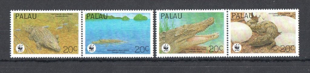 WWF set postzegels van de Zeekrokodil, Ophalen of Verzenden, Postfris, Dier of Natuur