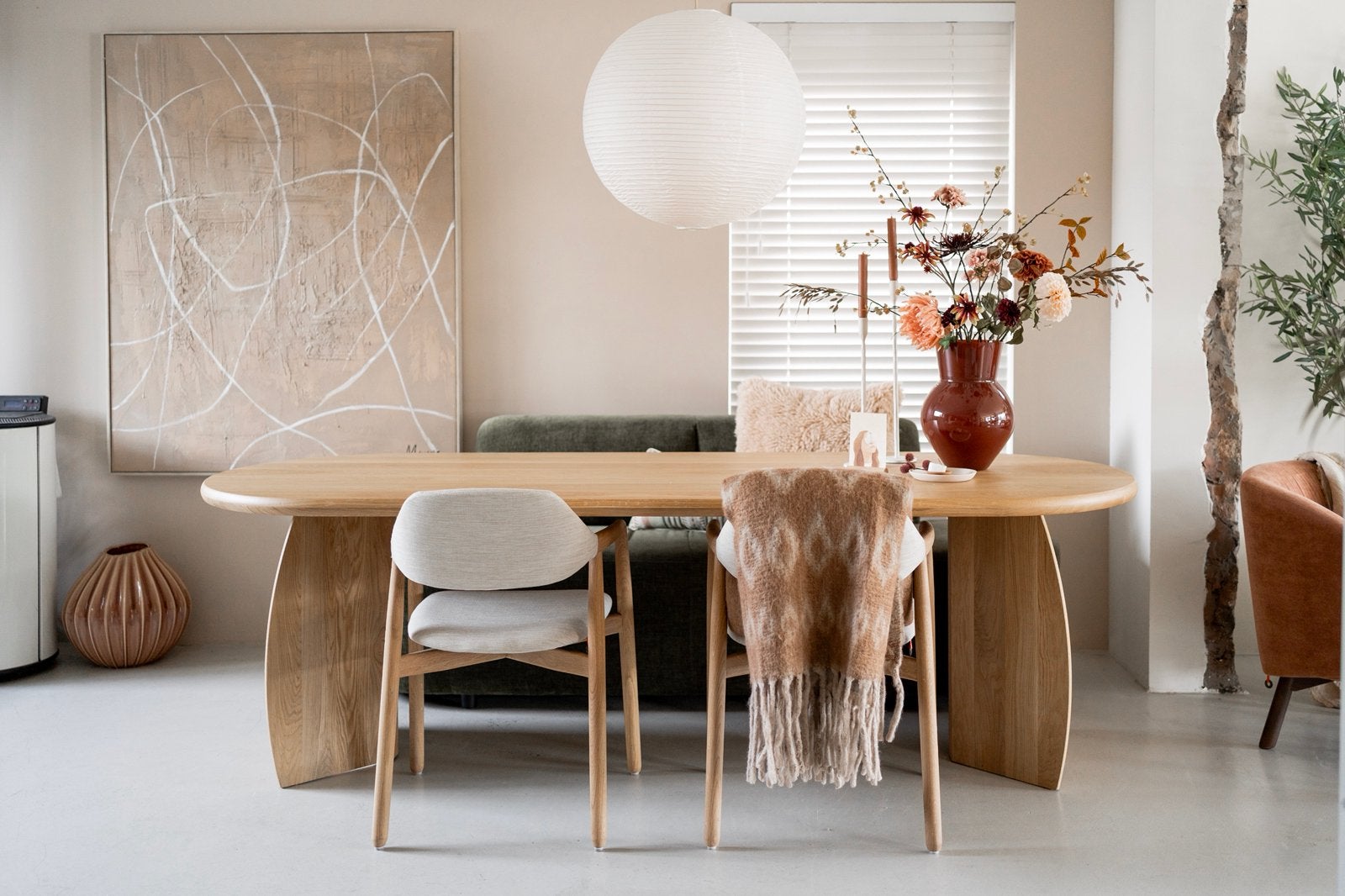 2 Mobitec beige/eiken Knut stoelen, Ophalen, Nieuw, Overige kleuren, Twee