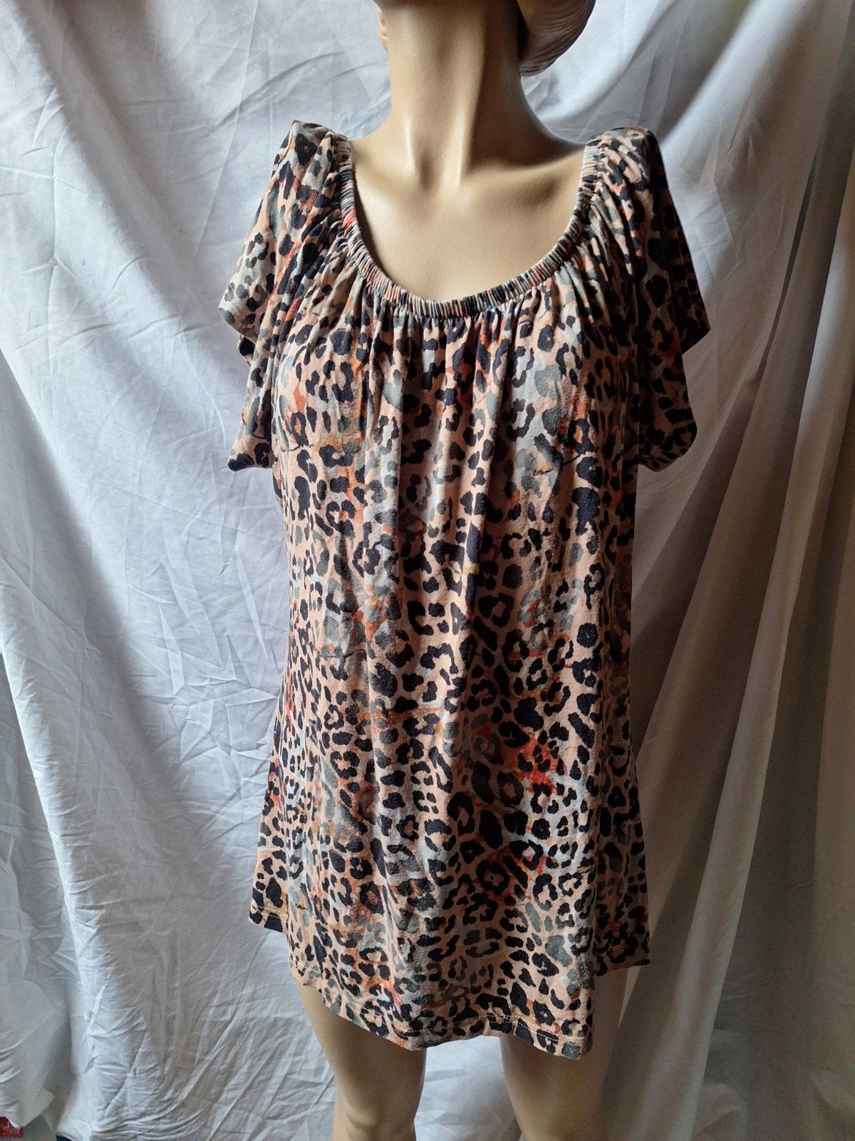 Panter shirt, Bruin, Maat 42/44 (L), Ophalen of Verzenden, Zo goed als nieuw