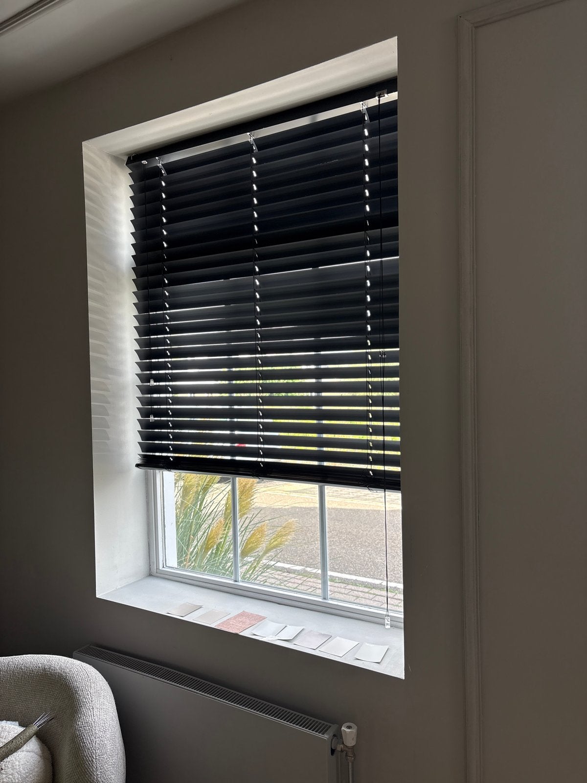 Jaloezieën 50 mm zwart 110x180 cm (4 stuks) prijs per stuk, Ophalen of Verzenden, Gebruikt, Zwart, Jaloezie