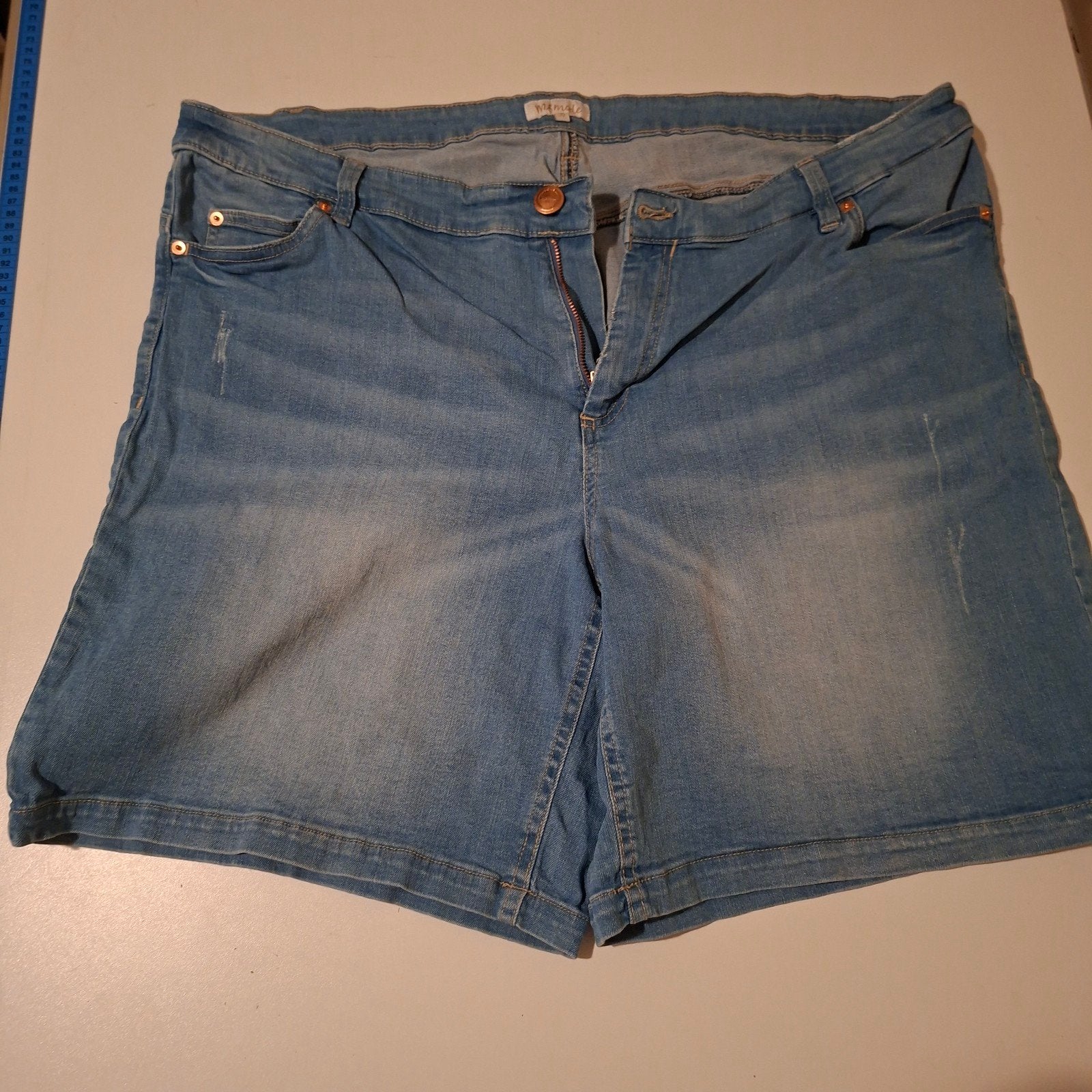 M&S Mode spijkerbroek shorts maat 50, Kleding | Dames, Grote Maten, Blauw, Ophalen of Verzenden, M&S Mode, Gedragen