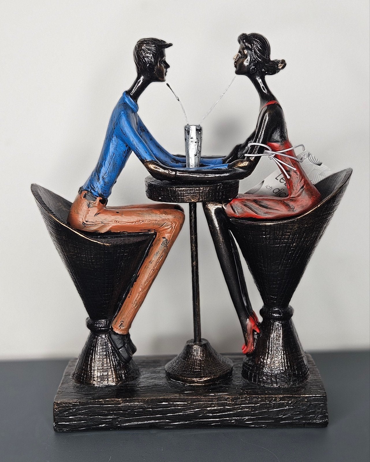 Beeldje, Sculptuur "Tafel voor twee" H.25cm, Ophalen of Verzenden, Nieuw, Mens