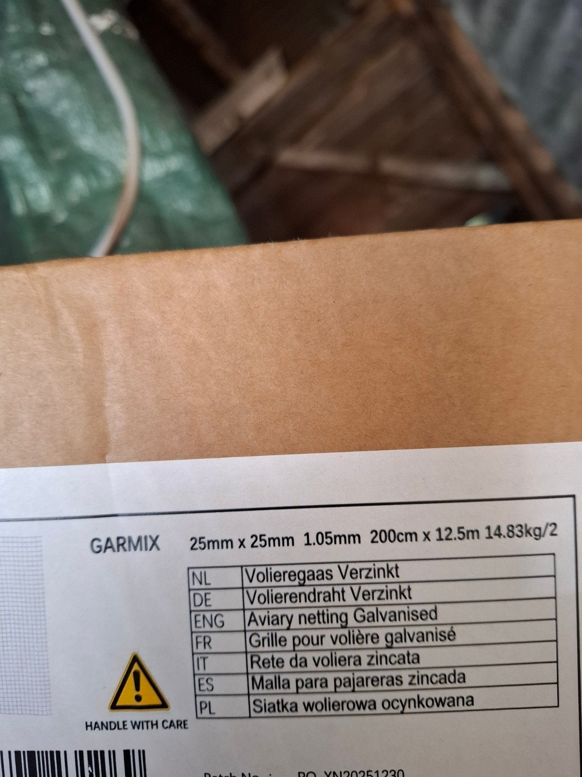 2 rollen Volièregaas Verzinkt - 12,5m x 2m, Tuin en Terras, Gaas en Draad, Ophalen, Nieuw, 10 tot 20 meter, Gaas