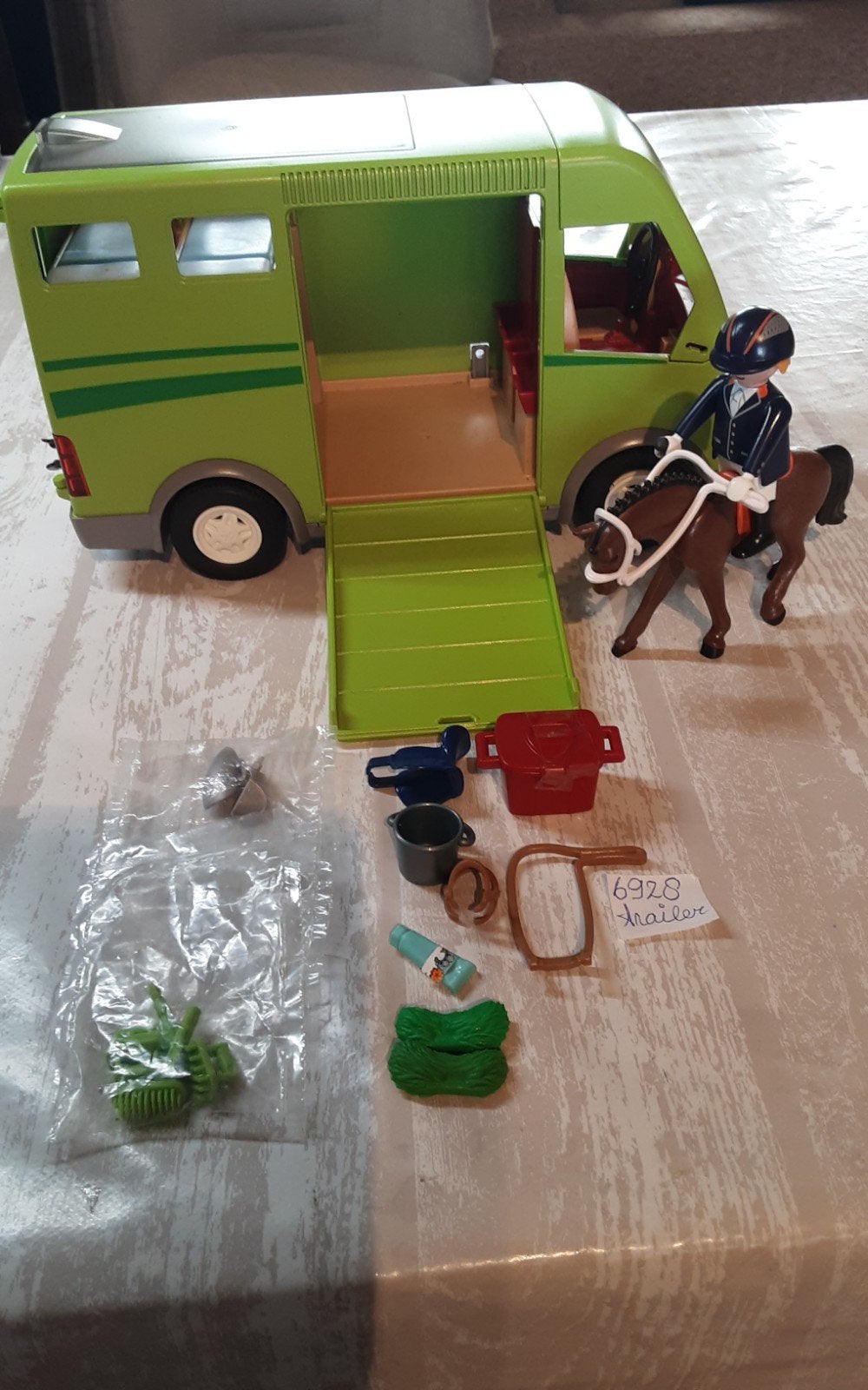 6928 groene paarden trailer, Ophalen of Verzenden, Zo goed als nieuw