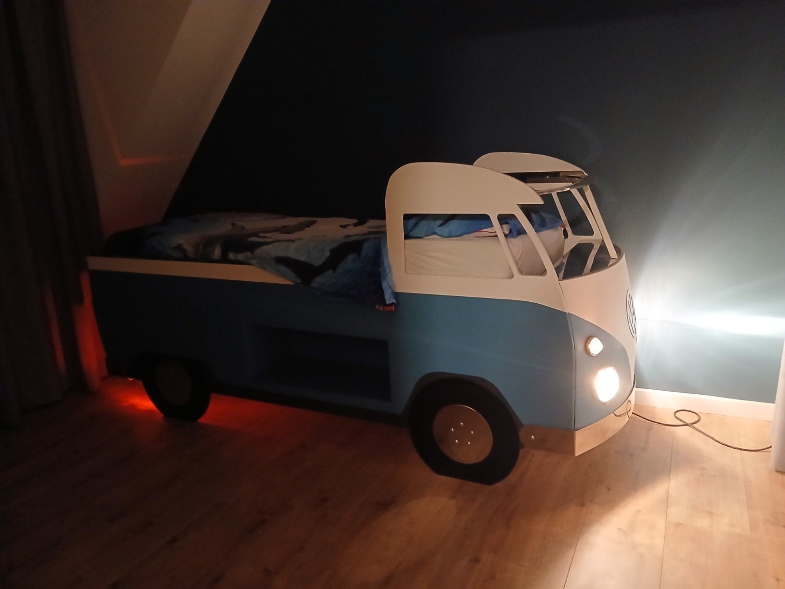kinderbed volkswagen t1 bus autobed, Ophalen, 180 cm of meer, 85 tot 100 cm, Lattenbodem