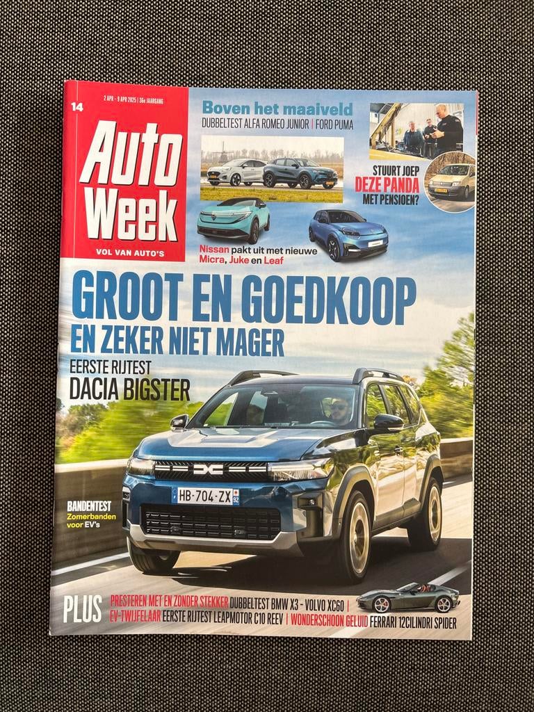 AutoWeek Magazine 14 - 2025: Dacia Bigster, Nissan, Ferrari, Ophalen of Verzenden, Nieuw, Alfa Romeo