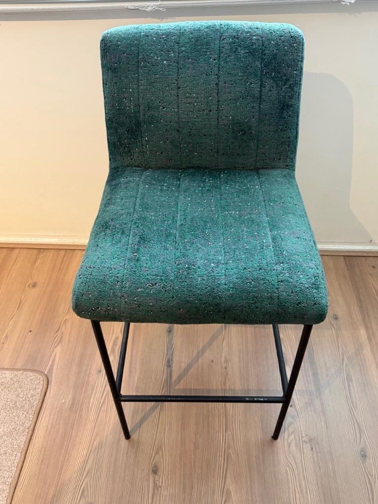 Luxe Designer Barstoelen van PMP Furniture – Diepgroen, Ophalen, Met voetsteun, 60 tot 90 cm, Zo goed als nieuw